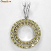 Pandantiv 2 cercuri ornate cu 0.65ct DIAMANTE galbene