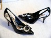 SUPERBI -Pantofi pentru femei ,negri de gala , din piele lacuita cu strasuri (8438-408 PATENT BLACK) BUFFALO -  REDUCERE EXCEPTIONALA DE PRET