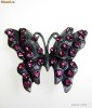 Brosa Fluture cu Cristale Swarovski Roz