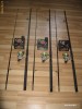 Set 3 Lansete 3 Metri din 2 bucati + 3 Mulinete + Rod Pod Full