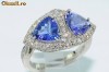 Inel designer highend cu TANZANITE topclass si DIAMANTE