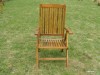 Mobilier gradina teak - Scaun pliabil cu brat 5 pozitii