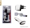Set 3 piese, Incarcator, cablu de incarcare iPhone, iPhone 3G,iPhone 3GS, iPod nano, iPod Touch video, iPod Classic