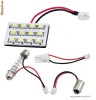 bec auto cu 12 LED -uri SMD 3528 - placuta cu leduri contine adaptor pentru soclu C5W, BA9S si W5W