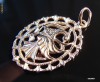 pandantiv medalion aur 14K pava ruseasca russia