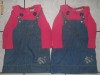 costumas/sarafan superb blugi fetite+ bluzita 18luni/2ani(si pt gemene)