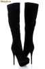 CIZME IMITATIE PIELE CAPRIOARA SUPERBE(culoarea NEGRU)