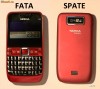 Nokia E63 rosu + carcasa fata/spate/tastatura de culoare albastra + altele...