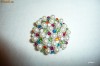 BROSA PERLE CU PIETRE MULTICOLORE