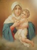 ICONITA FECIOARA MARIA CU PRUNCUL (LITOGRAFIE )