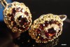 cercei aur 18K cu Granate Granat Victorian Era cercei aur 18K cu Granate Granat Victorian Era