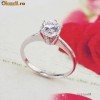 INEL deosebit FILAT IN AUR ALB de 14k (gold filled) cu piatra Swarovski 6x6 mm ! SUPERB, cu o piatra SOLITAIRE foarte stralucitoare!!! Marimea 6 US!