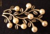 BROSA BRONZ PATINAT CU PERLE DE CULTURA NATURALE,NOUA,ELEGANTA