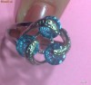 INEL deosebit PLACAT CU AUR ALB de 18k cu 3 pietre SAFIR albastru! Model superb! Cel mai bun cadou de Valentine's Day si Dragobete!  Poze reale!!!