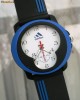 Ceas barbatesc Adidas, bratara silicon, albastru-negru, quartz, nou - MODEL SPORT