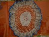 Macrame diametrul 30 cm. cu margine bleu