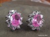 Cercei Princess Elegance, Blue Topaz  placati cu Aur Alb 18K, 13mm, 3.3gr.