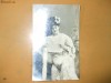 Carte postala femeie rochie epoca pian partitura