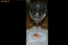Superb Pahar VECHI, din Cristal Gravat HI, cu picior roz, FRANCE