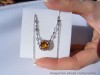 Colier designer aur 14K, 5.3g, model superb ornat cu CITRIN si DIAMANTE !!
