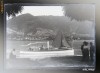 NEGATIV FOTO PE STICLA , DUPA ANII 1900 , VAS CU ABURI SI PANZE PE DUNARE
