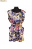 Bluza lunga cu buzunare 21090 la_Bluza 21090 Mov cu verde_me - mov cu verde