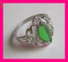 RSP11 - Superb Inel placat cu argint cu piatra de opal verde