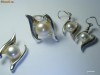 Set Cercei inel si pandantiv argint  925 cu perla