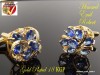 Butoni pentru camasa Luxury Knod , placati cu Aur G 18k, Royal Safir  si topaze. No19
