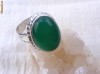 Inel argint Calcedonie verde, marimea 7