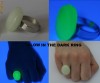Inel glow in the dark, fosforescent alb -lumineaza verde