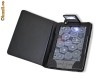 COPERTA HUSA PIELE ECO NEAGRA - AMAZON KINDLE 4 WiFi / 5 BUTOANE + Lampa integrata in husa