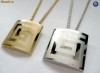 Colier din aliaj inoxidabil placat cu aur / rhodium mat si lucios