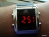 CEAS ADIDAS NEGRU CU LED ROSU, BARBATESC/DAMA, CUREA SILICON, SPORT