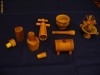 Set tirbuson,sarar,otetar,mojar cu pistil,elemente decor,toate din lemn,colectie miniaturi ,adusa din Malta-vezi poze