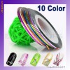 set de 10 benzi decorative diverse modele, decoratii pentru unghii, banda de decorare
