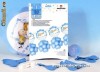 Decoratiune botez baieti din baloane inimioare bleu Kit BABY BOY 2,30 metri
