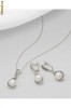 Set din argint cu marcasite si perla de cultura: cercei si pandantiv 15-1-i23272