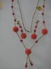 Vand set coral in aur galben de 14k