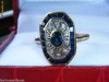 INELE DE AUR - INEL VECHI DE AUR MASIV ART DECO - 3.1 GR CU SAFIRE SI DIAMANTE