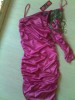 ROCHIE DAMA ASOS MARCA RARE SUPERBA ELASTICA ROZ FUCHSIA CU EPOLET PE UMAR SUPER SEXY PENTRU BANCHET NUNTA SAU CLUB MARIME UK 8 36