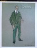 CARICATURA  ARTIST NEAGU RADULESCU , DESEN CERACOLOR   ,,DOCTORUL ULMU ,, DIMENSIUNI 32 CM X 25 CM CU PASSPARTOUT , FARA RAMA ,