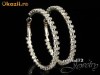 Cercei rotunzi, placati cu aur, cu cristale swarovski clear FE5660025 - bijuterii hand made, mireasa
