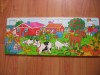 Puzzle lemn 21 piese , Ferma animalelor, 42.5x15.5 cm, NOU, cadou 1 Iunie