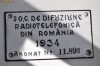 SOC. DE DIFUZIUNE RADIOTELEFONICA DIN ROMANIA - 1934