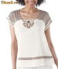 Bluza Eleganta cu margele brodate manual Promod colectia noua