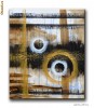 Tablou modern abstract 60x50cm in ulei pe panza - LUMI PARALELE (2)