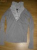 bluza gri cu guler de camasa