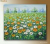 Tablou ulei pe panza 60x50cm   -- Peisaj cu flori (2)  --