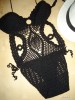 Costum de baie crosetat model negru M